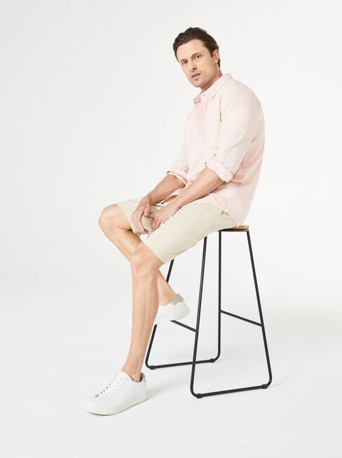 Brody Textured Long Sleeve Shirt, Pink, hi-res