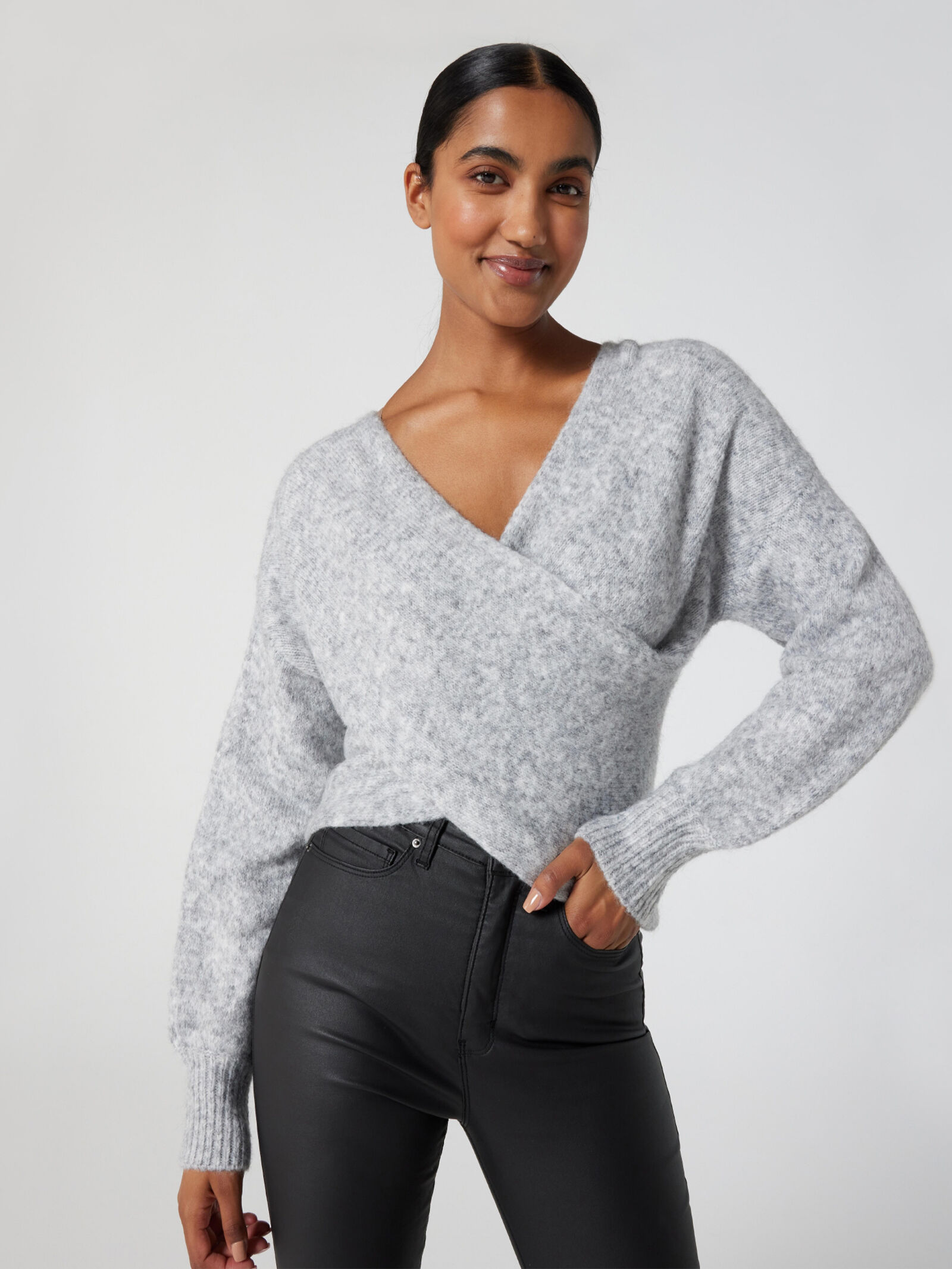 Cross knit jumper top