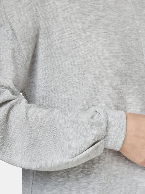 Ella Drop Shoulder Textured Top, Grey, hi-res