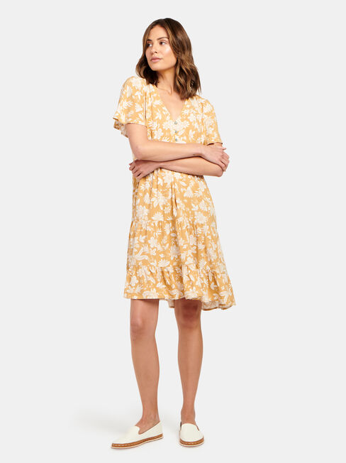 Katie Tiered Dress, Yellow, hi-res