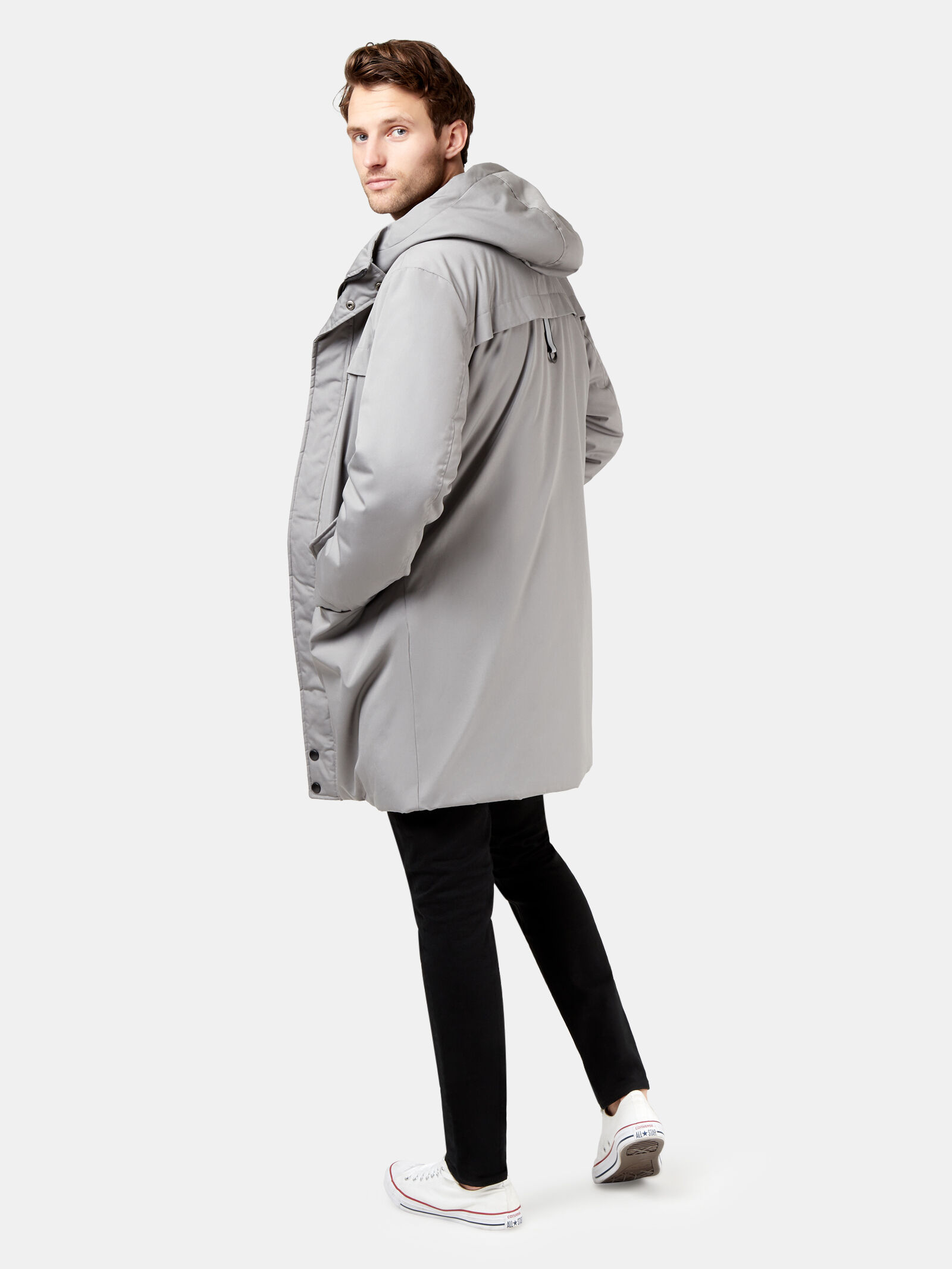 Grey longline jacket hot sale
