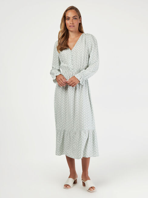 Scarlett Midi Dress, Green, hi-res