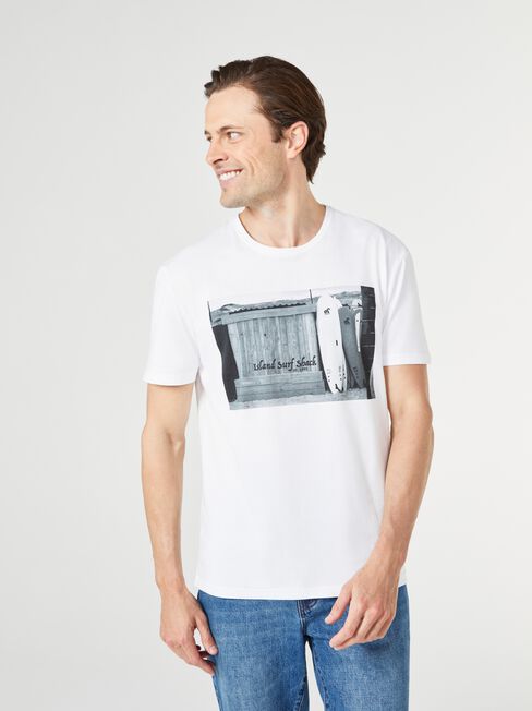 SS Wallace Print Crew Tee, White, hi-res