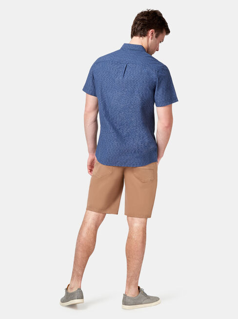 Gus Short Sleeve Textured Shirt, Blue, hi-res