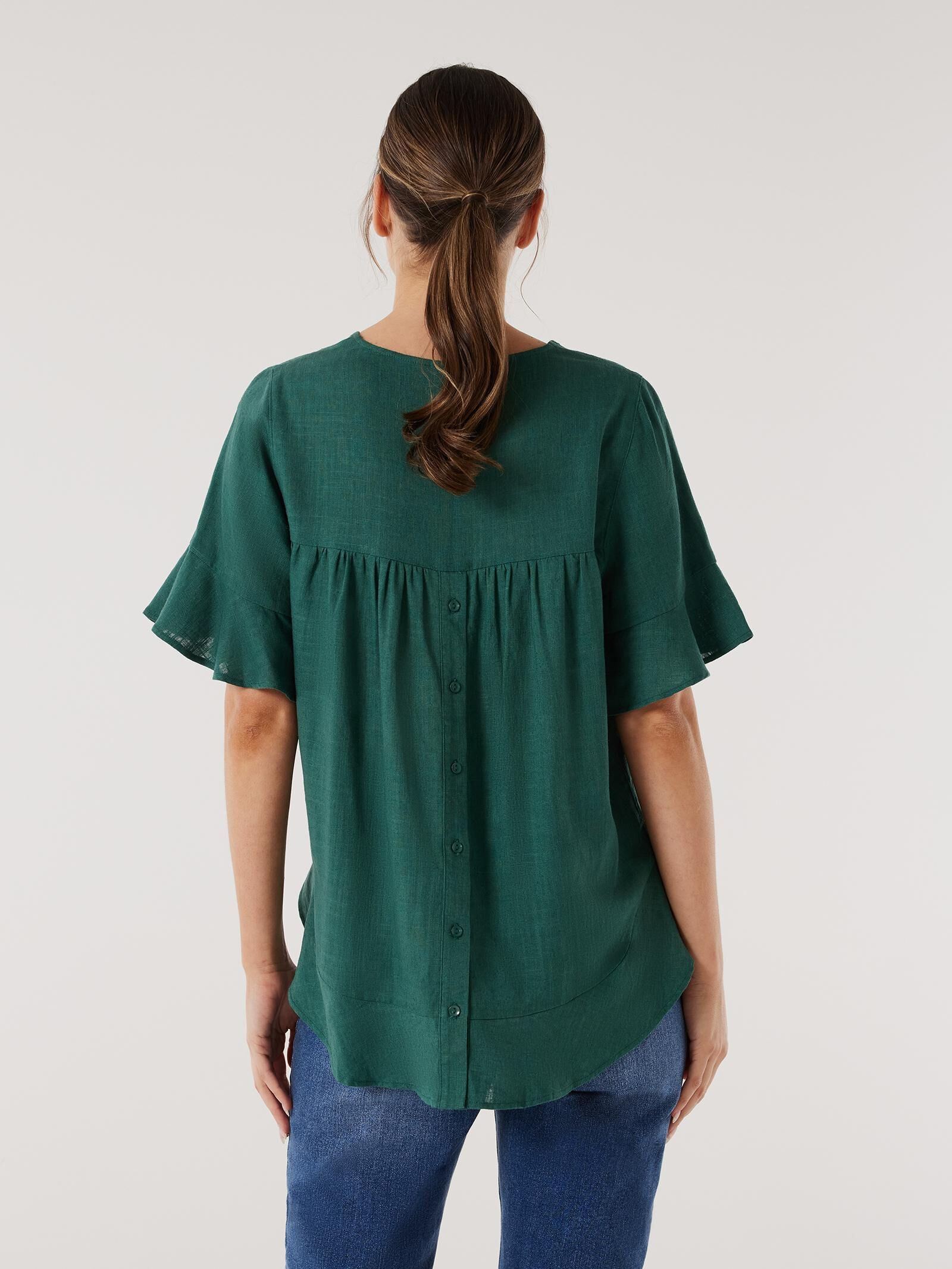 Womens ruffle hem 2025 tops