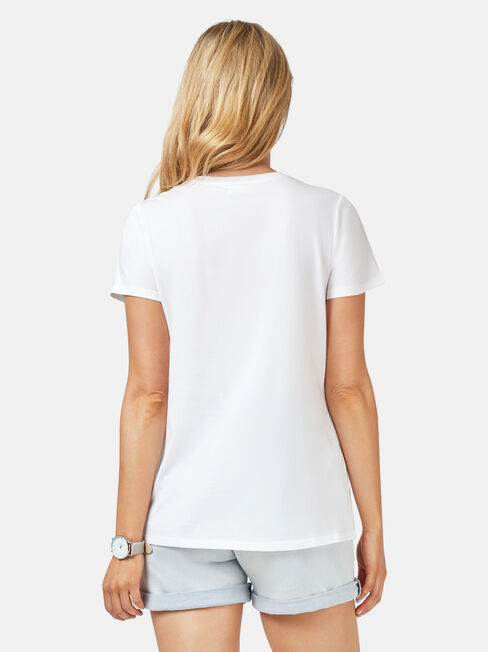 Embellished Slogan Tee, White, hi-res