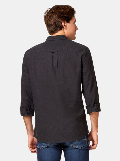 LS Brando Textured Shirt, Black, hi-res