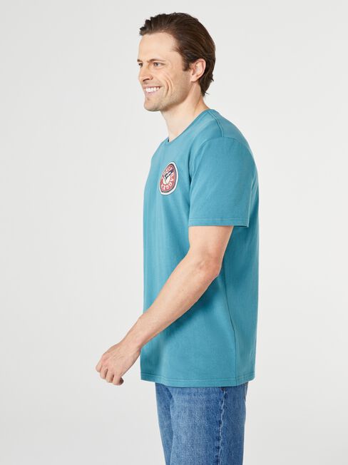 SS Arrow Print Crew Tee, White, hi-res