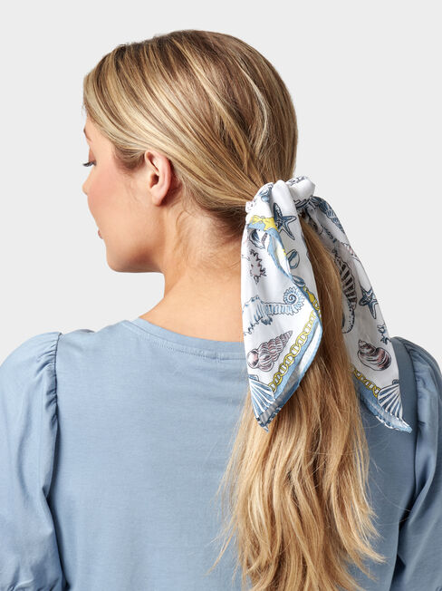 Elise Ponytail Tie, Blue, hi-res