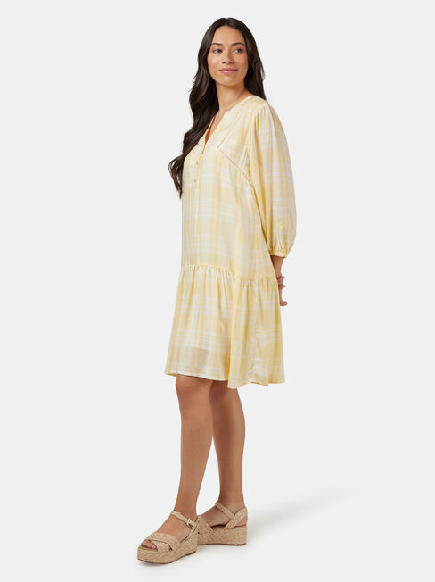 Lara Ladder Trim Dress, Yellow, hi-res