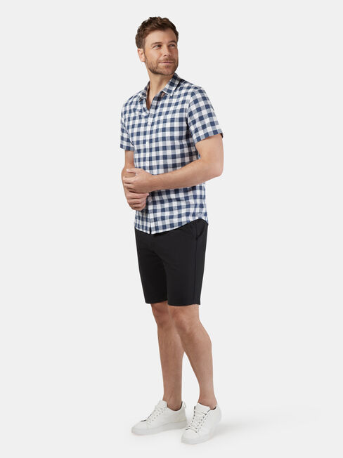 Winston Short Sleeve Check Shirt, Blue, hi-res
