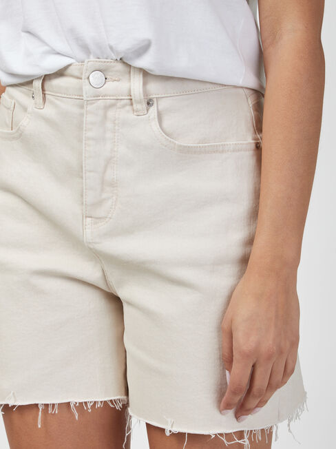 Frankie High Waisted Short, White, hi-res