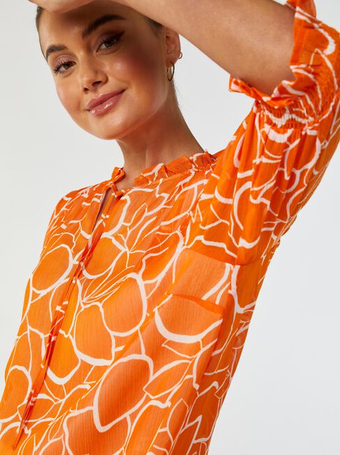 Reef Puff Sleeve Blouse, Print, hi-res