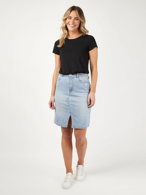 Riley Denim Skirt, Light Indigo, hi-res