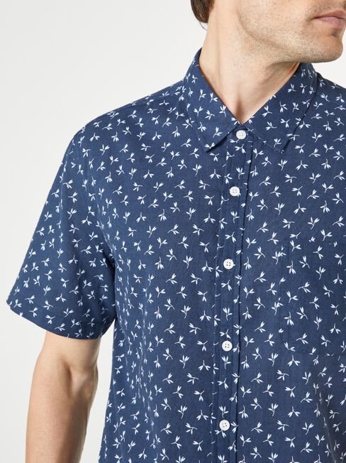 SS Pierson Print Shirt, Blue, hi-res