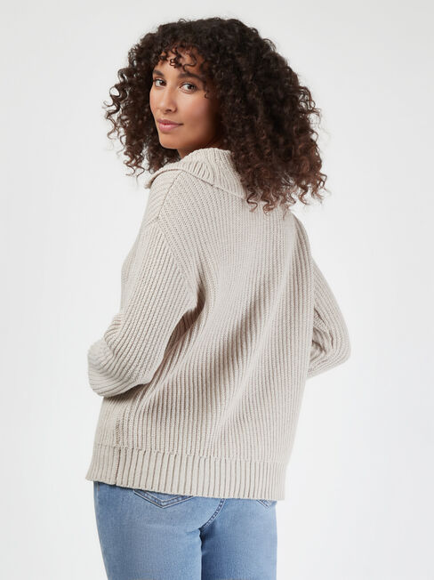 Remi Tie Front Knit, Brown, hi-res