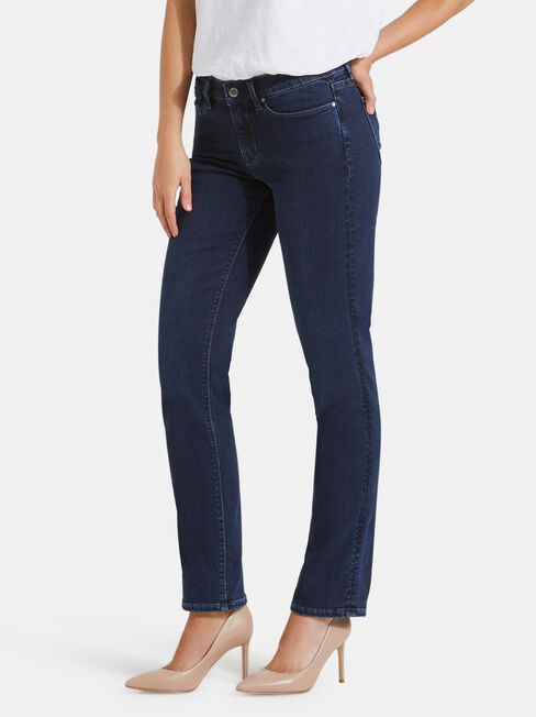 Slim Straight Jeans Deep Sea Blue, Dark Indigo, hi-res