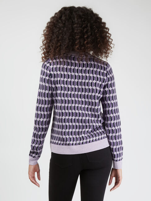 Amara Geometric Knit, Purple, hi-res