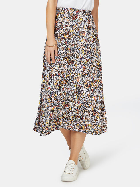 Imogen Split Midi Skirt, Multi, hi-res