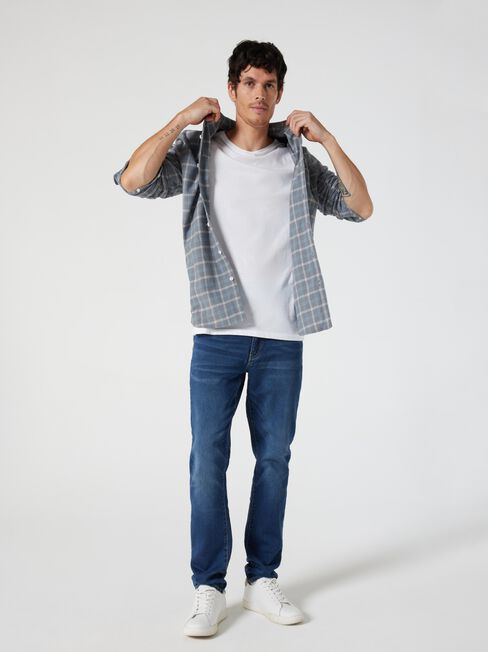 LS Candem  Brushed Check Shirt, Grey Multi, hi-res