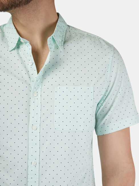 Mercer Short Sleeve Print Shirt, Green, hi-res