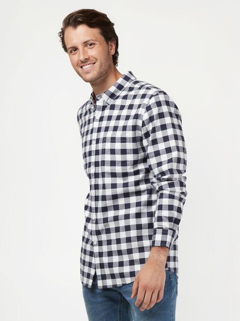 LS Holt Oxford Check Shirt, Blue, hi-res