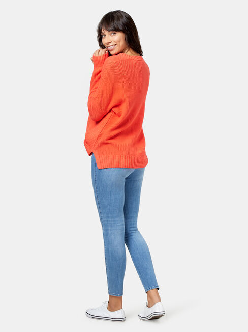 Agnes Chevron Pullover, Orange, hi-res