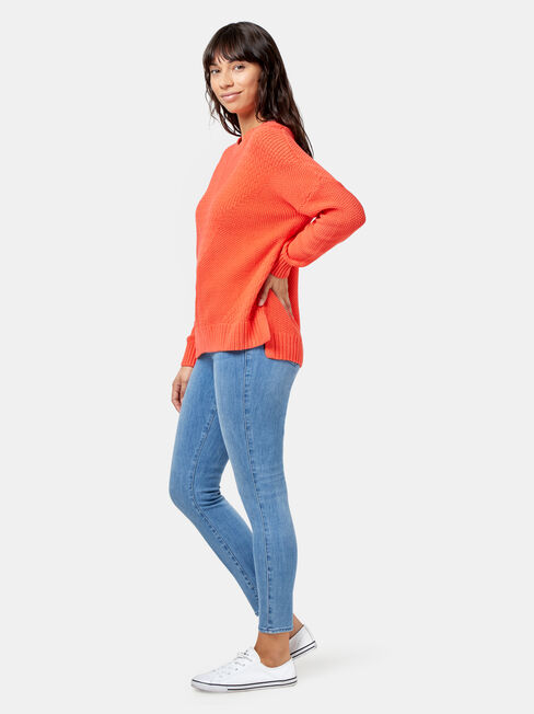 Agnes Chevron Pullover, Orange, hi-res