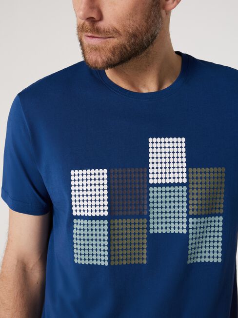 SS Luis Print Crew Tee, Blue, hi-res