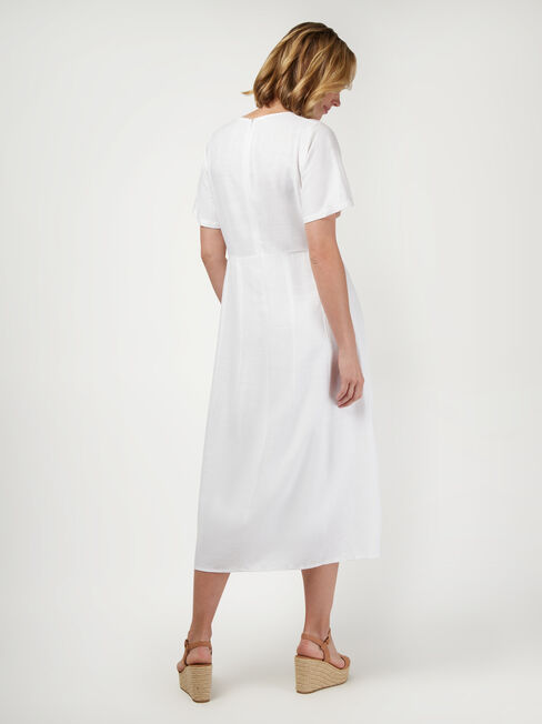Portia Midi Dress, White, hi-res