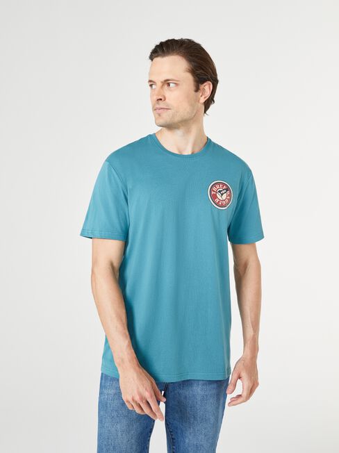 SS Arrow Print Crew Tee, White, hi-res