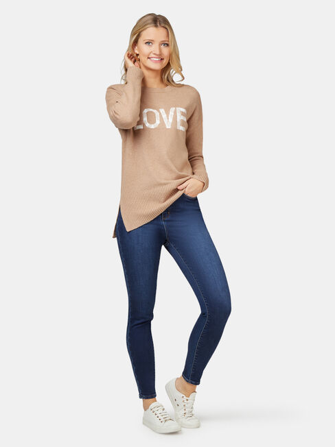 Imogen Love Leopard Pullover, Brown, hi-res