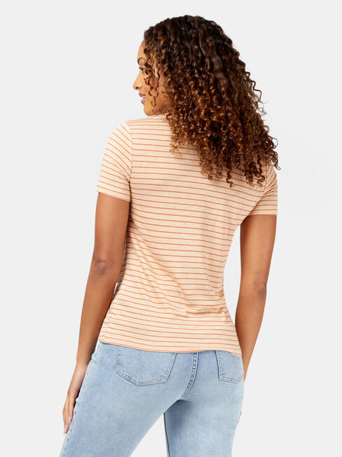 Nia Knot Front Tee, Red, hi-res