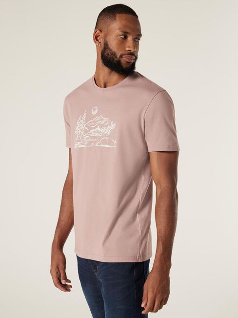 SS Hugo Printed Tee, Dusty Mauve, hi-res