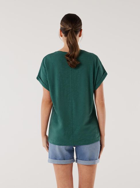 Drop Shoulder Tee, Eucalyptus, hi-res