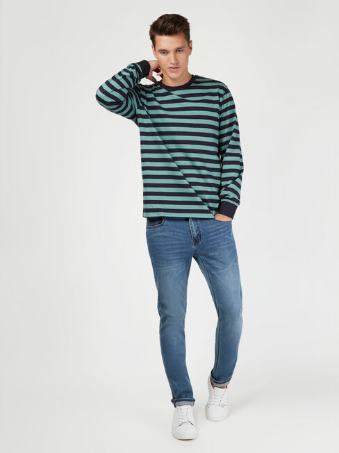 LS Wilton Stripe Crew Tee | Jeanswest