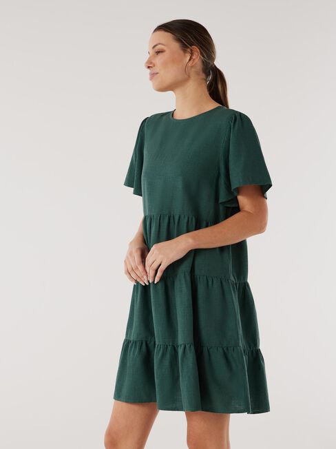 Bobby Tiered Dress, Green, hi-res