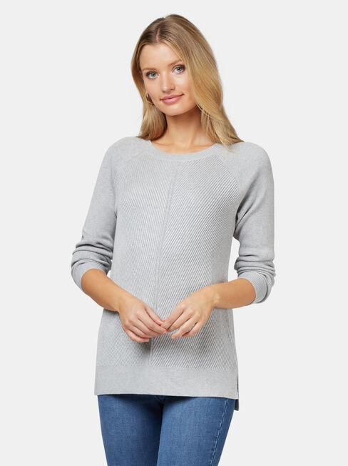 Catalina Chevron Pullover, Grey, hi-res