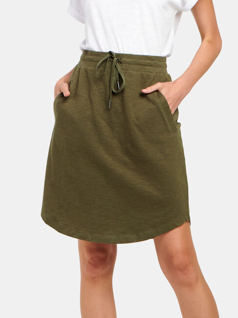 Julie Jersey Slub Skirt, Green, hi-res