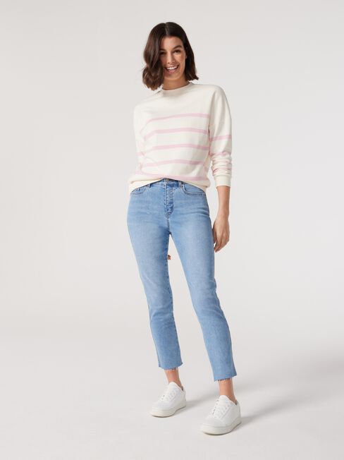 J-Luxe Stripe Sweat, Stripe, hi-res