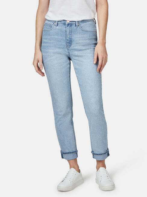 Brooke High Waisted Tapered Crop Faded Blue, Light Indigo, hi-res