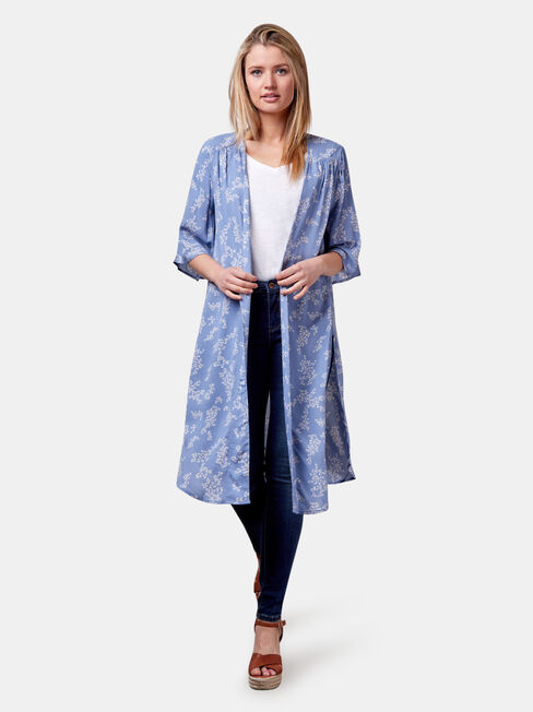 Monica Longline Kimono, Blue, hi-res