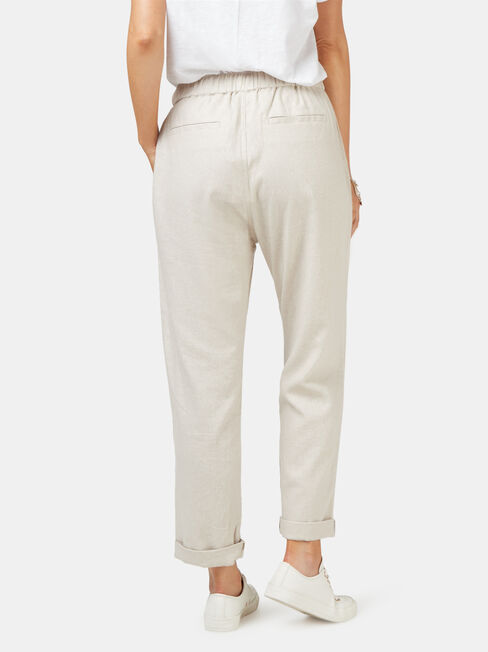 Linen Blend Pant, White, hi-res