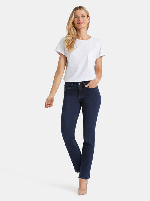 Slim Straight Jeans Deep Sea Blue, Dark Indigo, hi-res