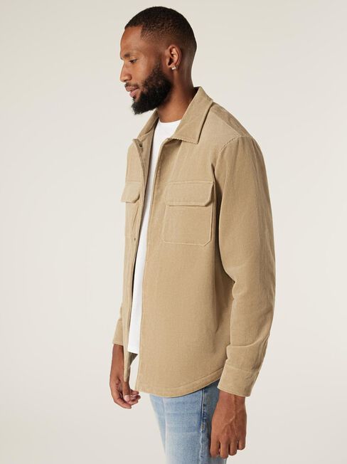 Lucas Corduroy Jacket, Taupe, hi-res