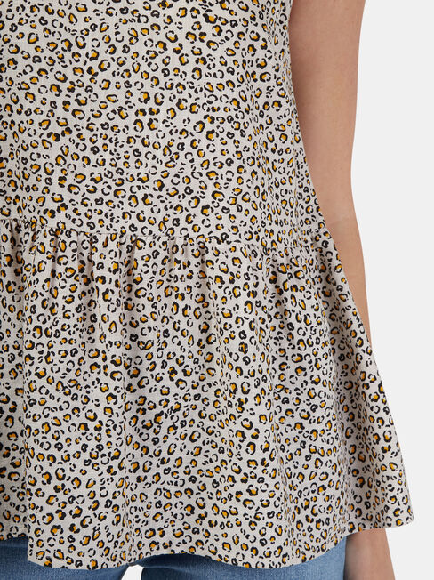 Ruby Peplum Top, Print, hi-res