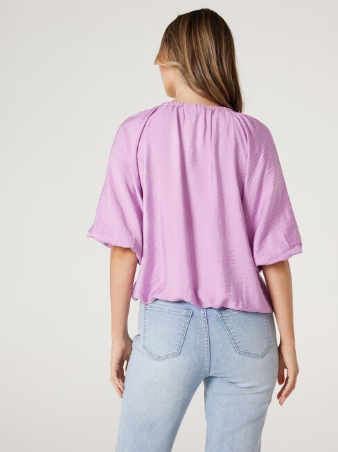 Astrid Tie Front Blouse, Pink, hi-res