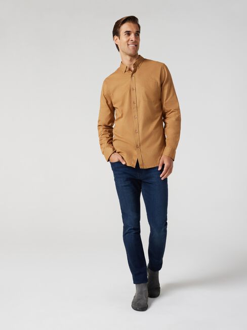 LS Brody Textured Shirt, Tobacco, hi-res