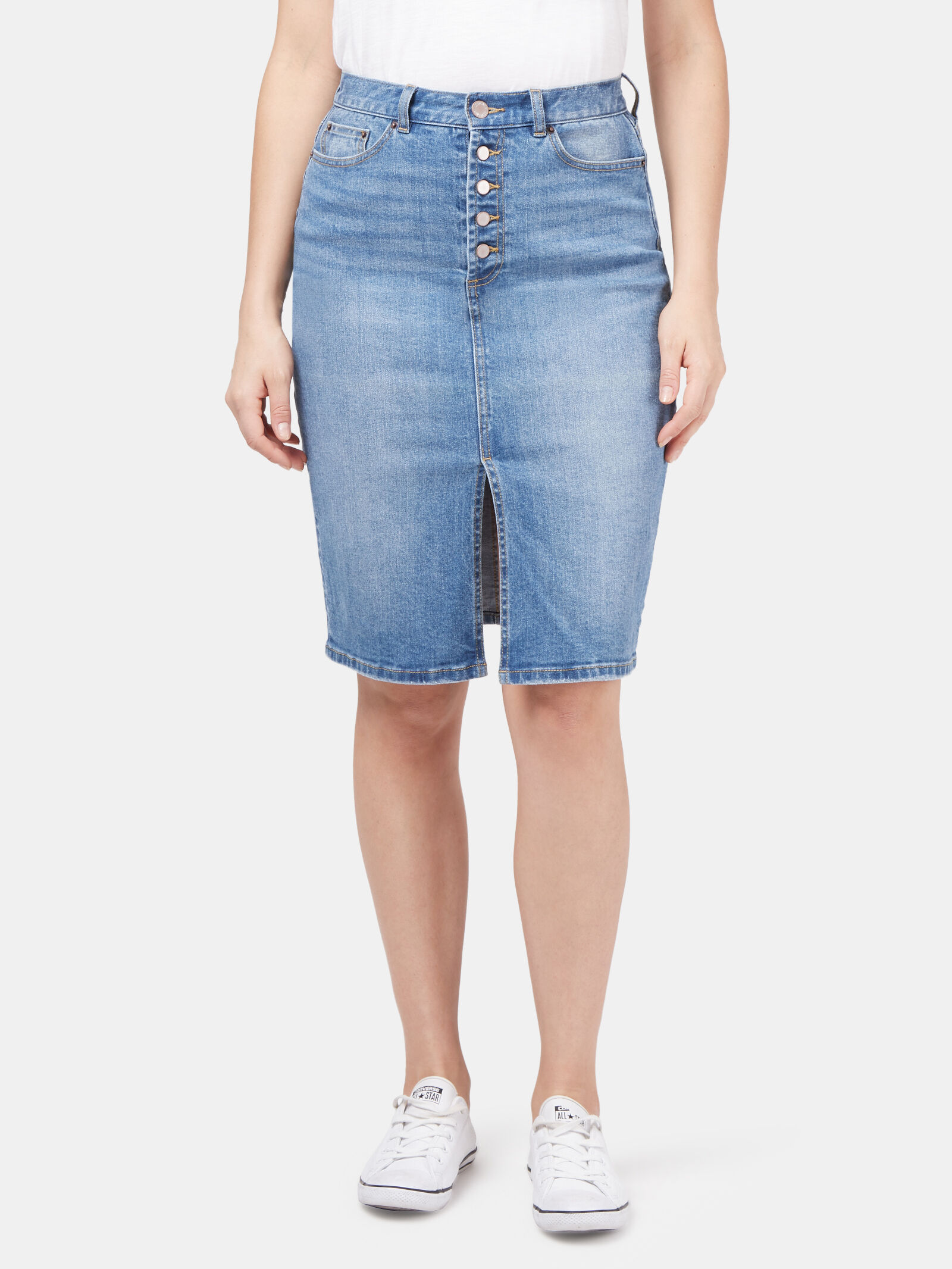 Donna Button Fly skirt Jeanswest