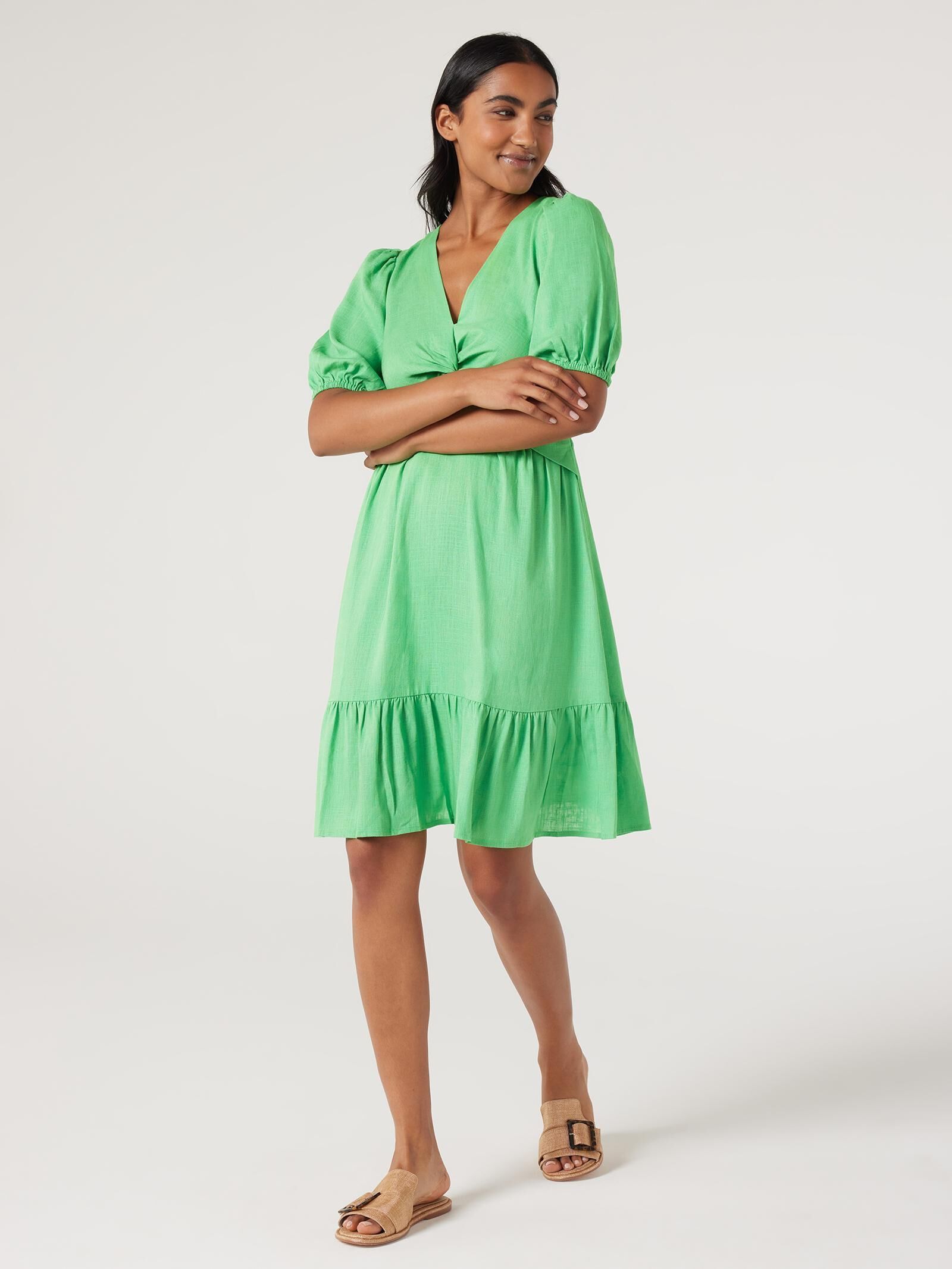 Evelyn Twist Front Dress Jeanswest